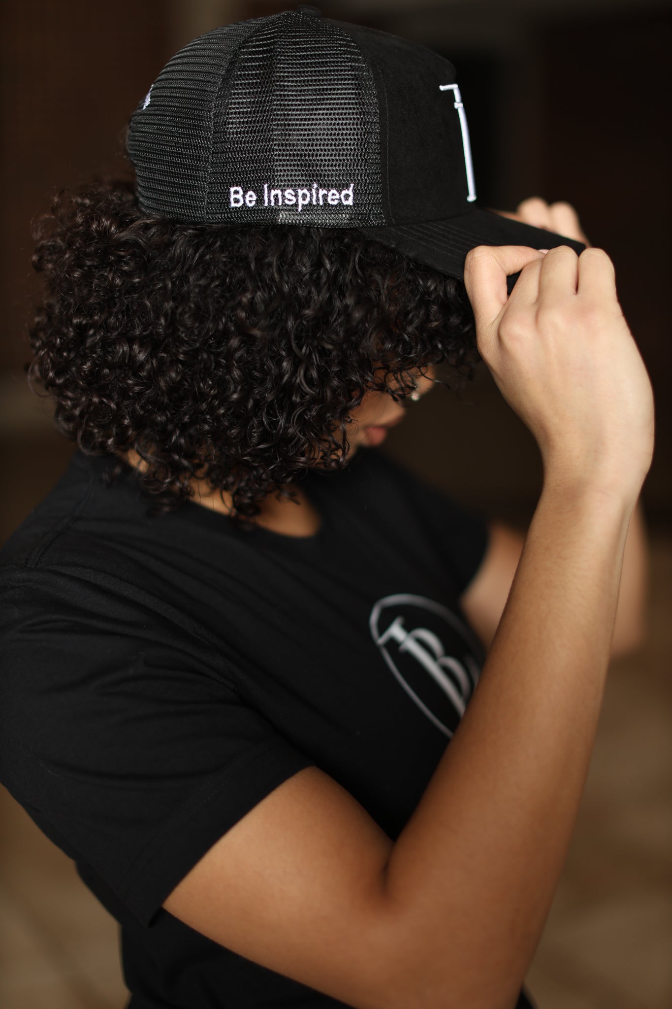 TRUCKER CAP - LB LOGO SUEDE BLACK