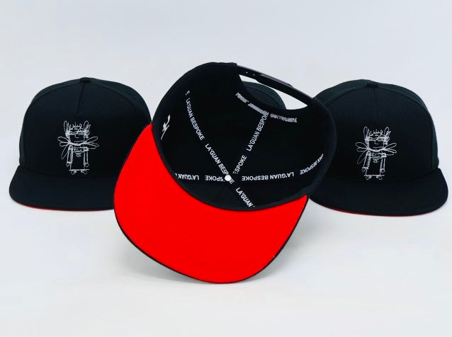 ANGEL THIRTEEN BLACK CAP - RED BOTTOM BRIM