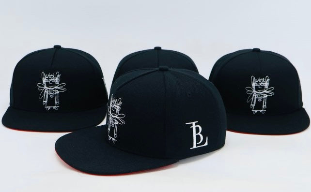 ANGEL THIRTEEN BLACK CAP - RED BOTTOM BRIM