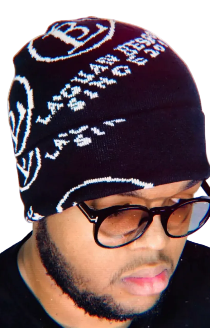 BIG MULTI LOGO BEANIE - BLACK
