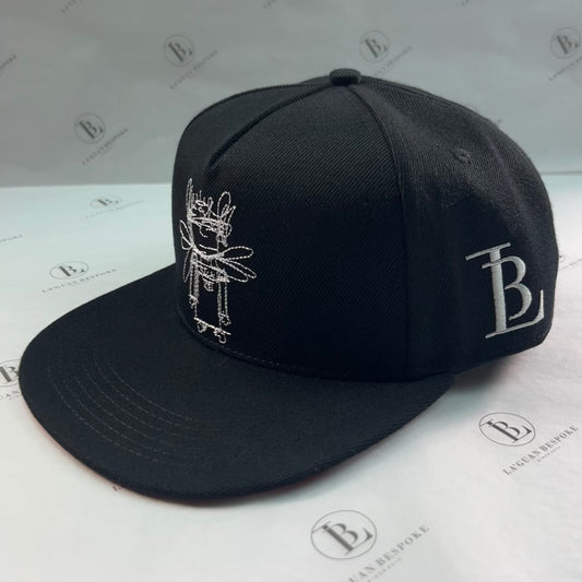 ANGEL THIRTEEN BLACK CAP - RED BOTTOM BRIM