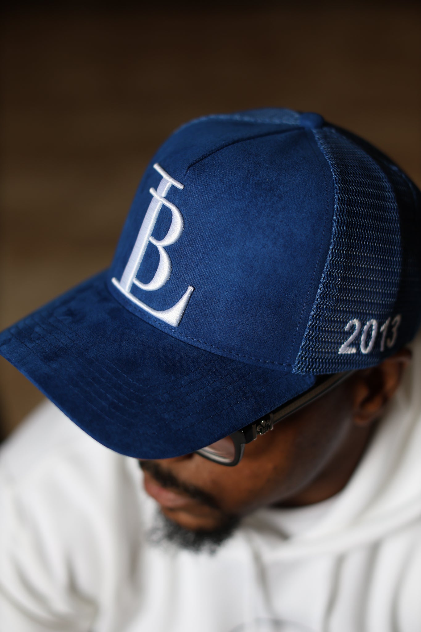 TRUCKER CAP - LB LOGO SUEDE NIPEY BLUE