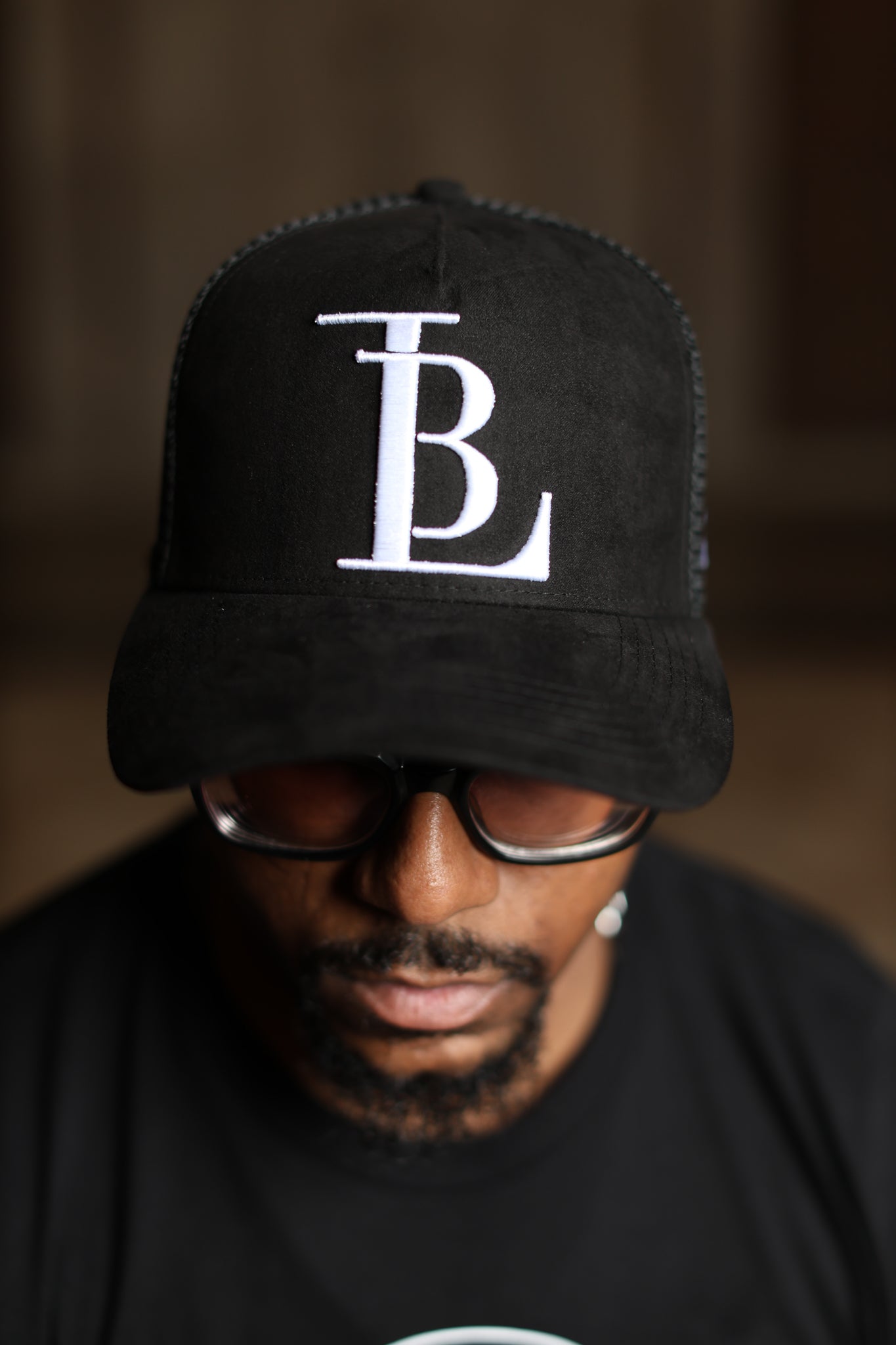 TRUCKER CAP - LB LOGO SUEDE BLACK