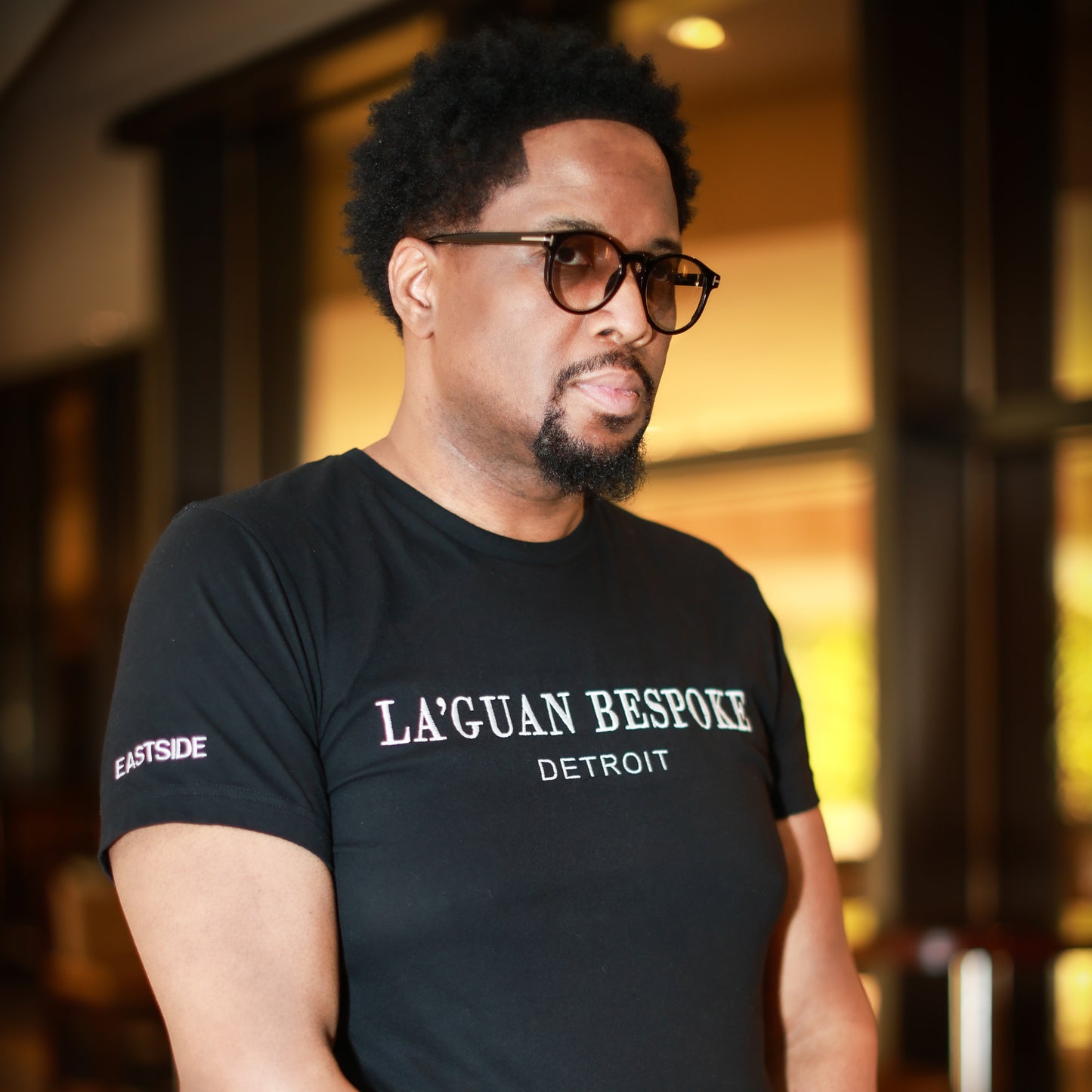 LA'GUAN BESPOKE DETROIT TEE - BLACK