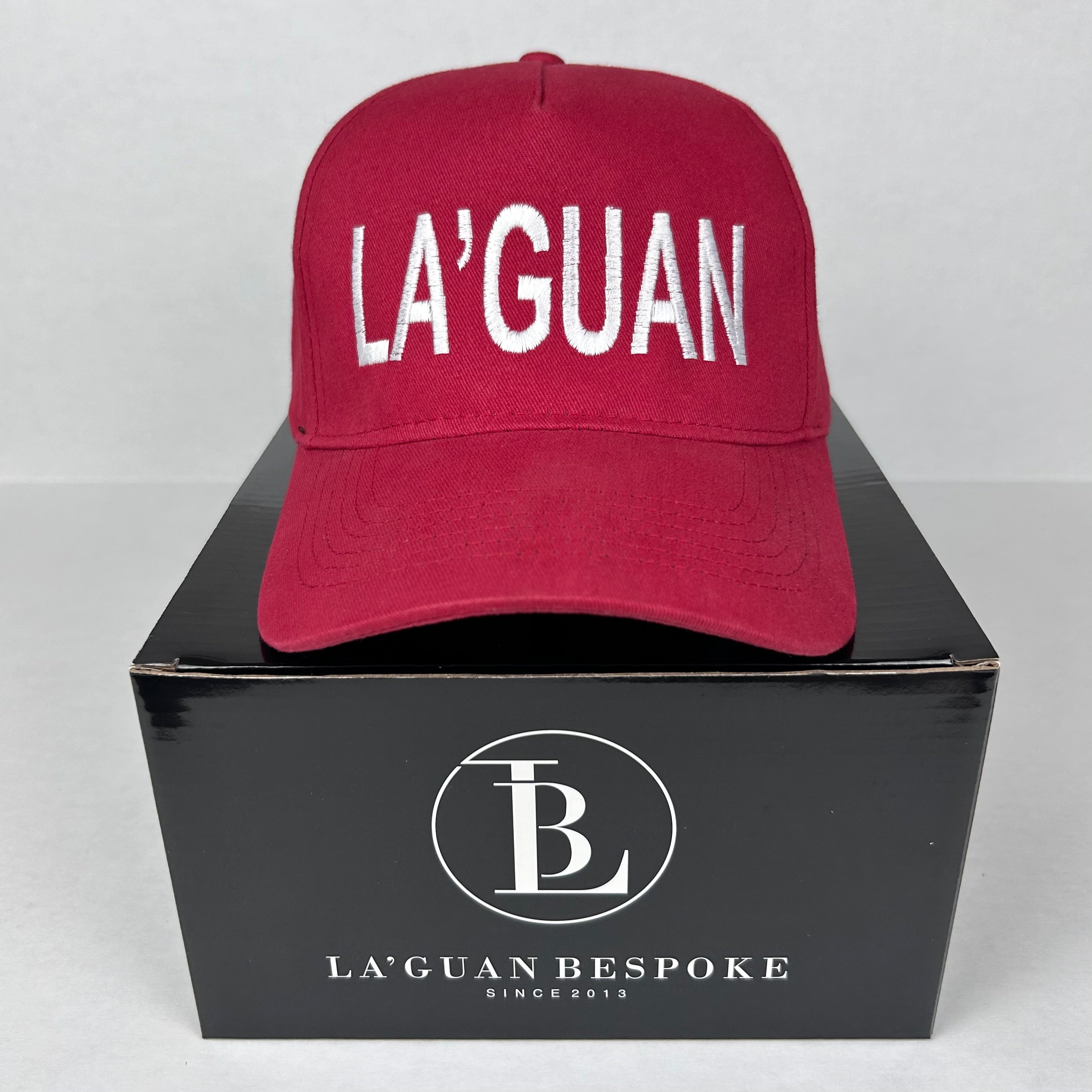 LA'GUAN WHITE LOGO HAT - RED – LA'GUAN BESPOKE