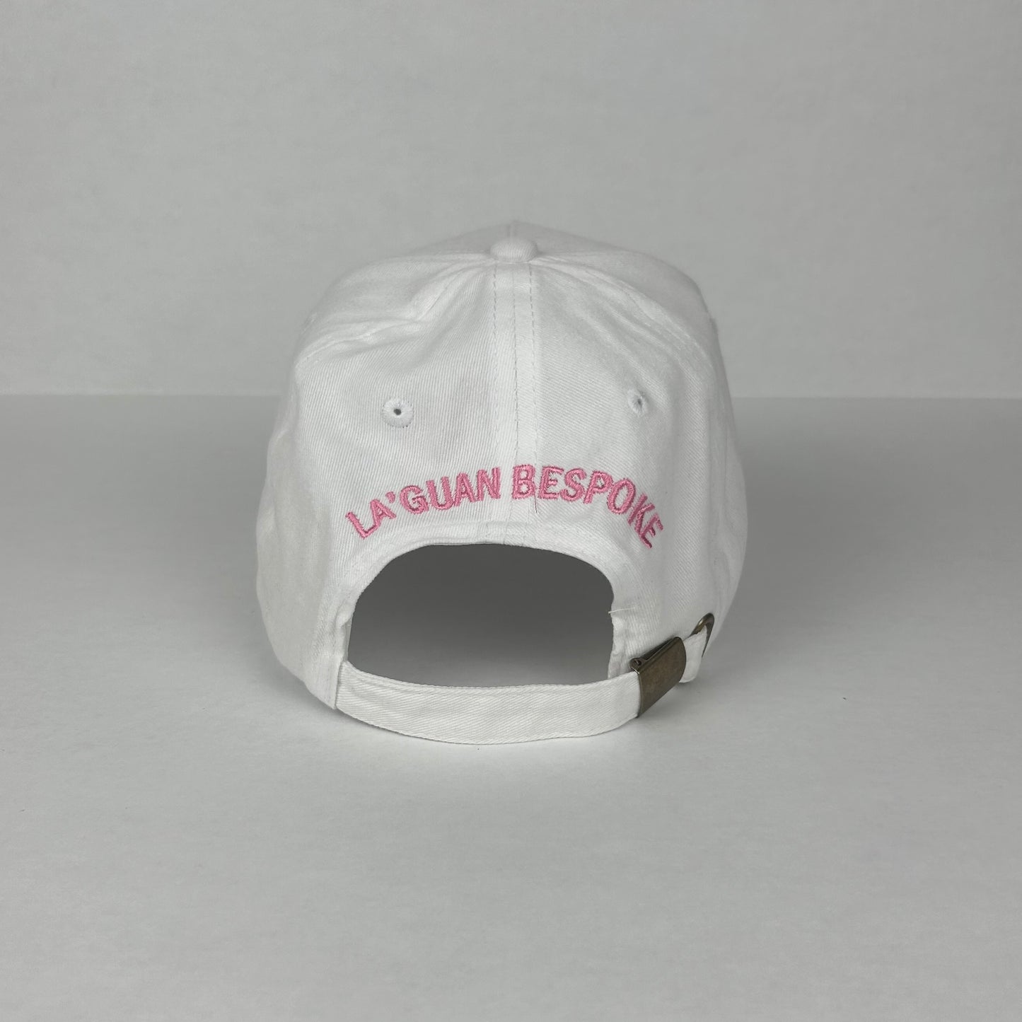 LB PINK LOGO HAT - WHITE