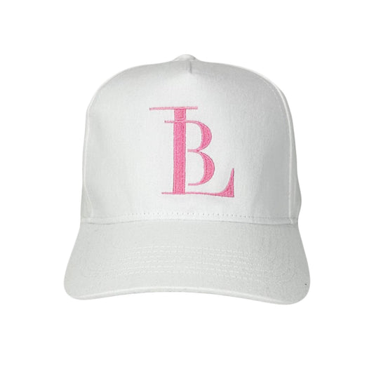 LB PINK LOGO HAT - WHITE