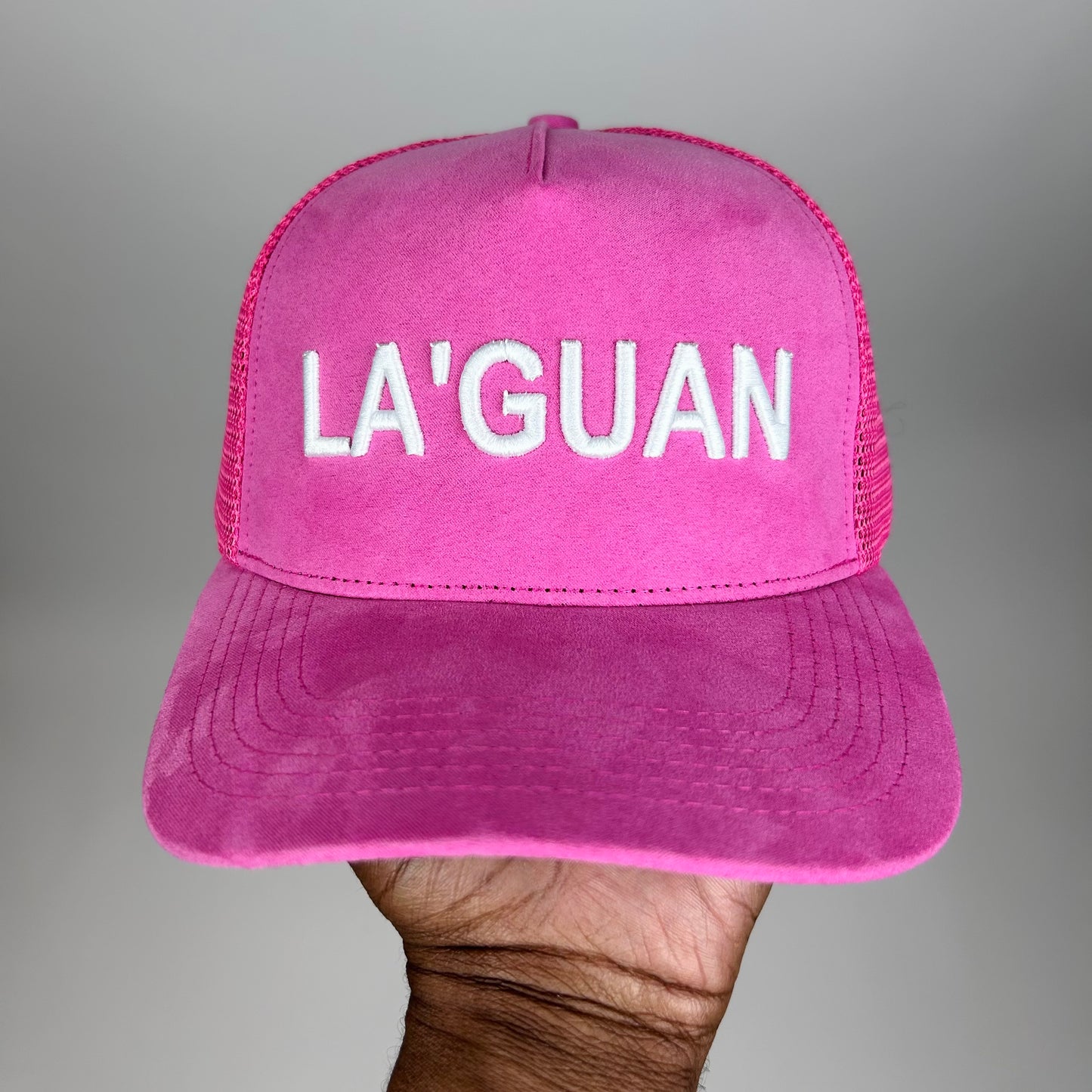 TRUCKER CAP - LA'GUAN SUEDE PINK